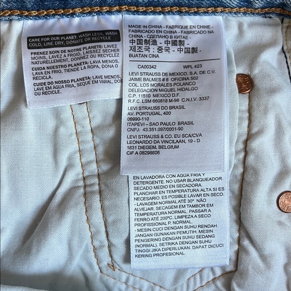 Levis 501 Skinny Light Blue Size 29x30 Distressed Button Fly Denim Jeans - Picture 7 of 9